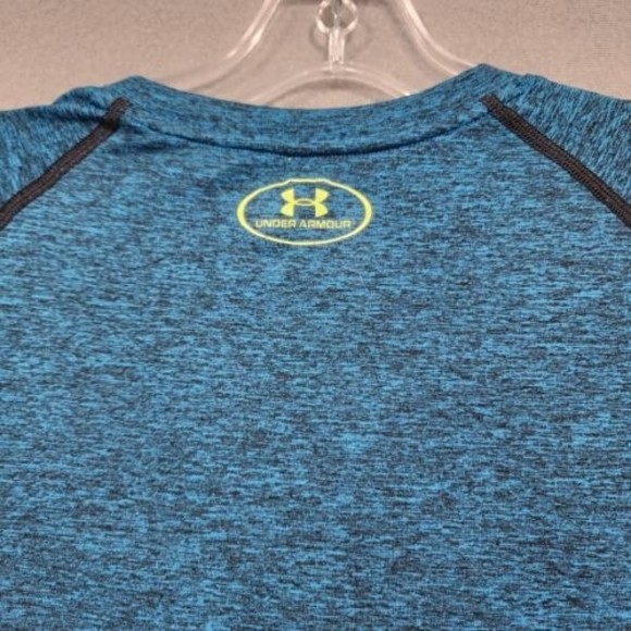 Under Armour TShirt Mens 2XL Blue Heather Solid Loose HeatGear Short Sleeve - Picture 9 of 14